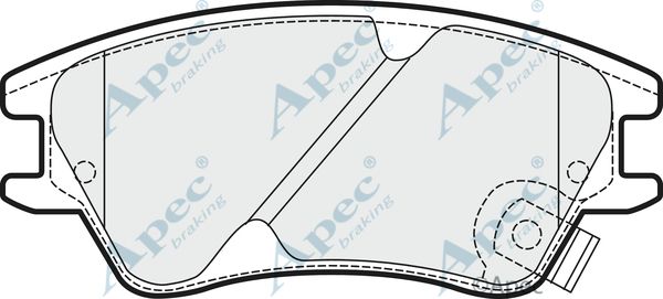 APEC BRAKING Комплект тормозных колодок, дисковый тормоз PAD1474